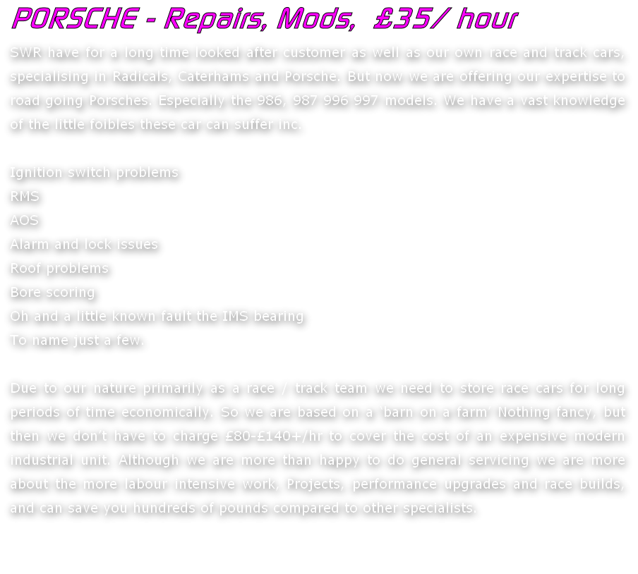 PORSCHE - Repairs, Mods,  £35/ hour customising